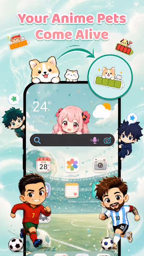 Emoji Battery & Shimeji Pet's ad wall makes screen customization impossible preview screenshot 1