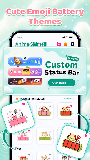 Emoji Battery & Shimeji Pet's ad wall makes screen customization impossible preview screenshot 2