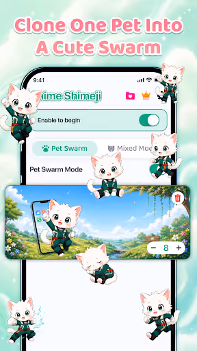 Emoji Battery & Shimeji Pet's ad wall makes screen customization impossible preview screenshot 6