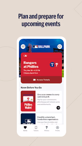 MLB Ballpark locked tickets behind broken login preview screenshot 2