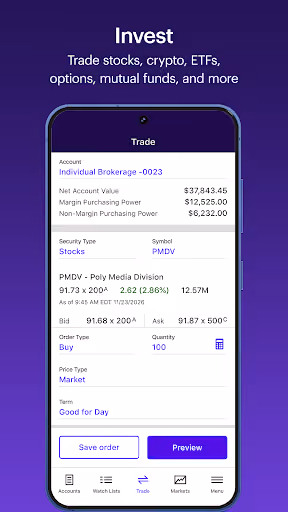 E*TRADE broke Android login, but licensing blocks copycats preview screenshot 3